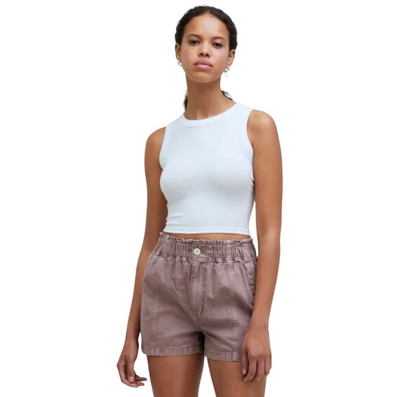Madewell Pull-On Paperbag Jean Shorts Garment-Dyed Edition Vintage Petal Size 29 - Picture 3 of 11